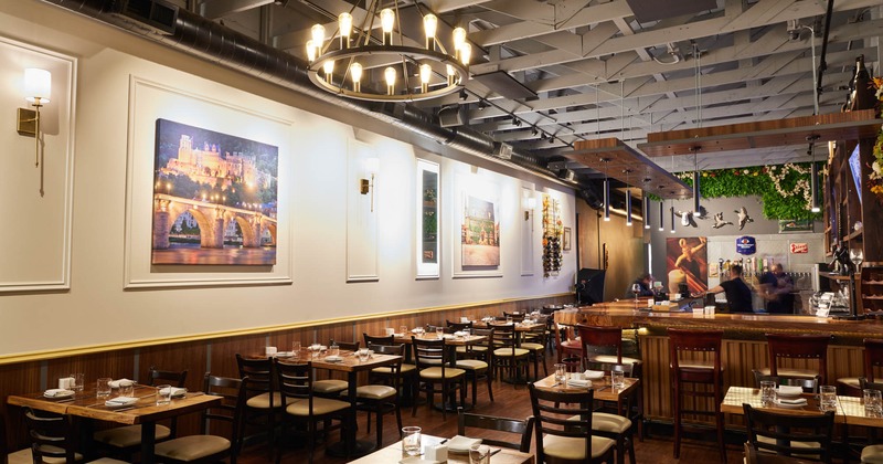 Interior, wide view, dining area