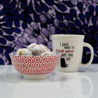 Hot Vegan Puff and Coffee, side view