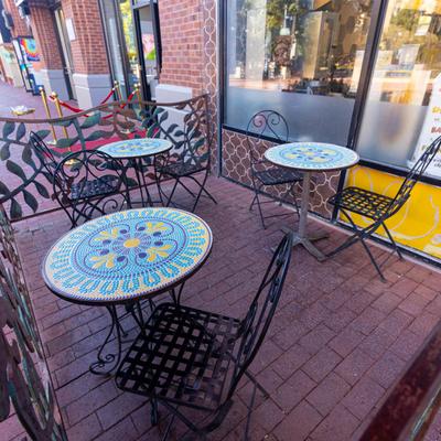 Exterior, seating area.