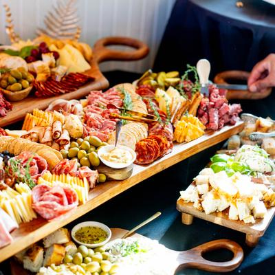 Assorted charcuterie boards.