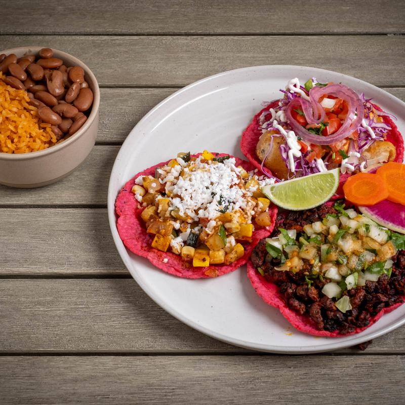 3 Tacos with Rice & Beans photo