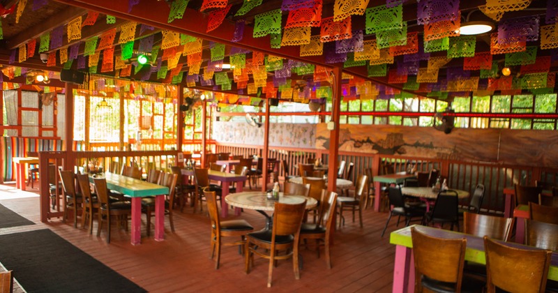 Interior, tables in dining area