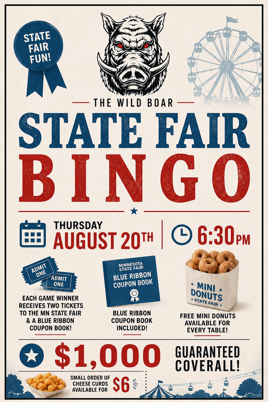 Wild Boar Presents: State Fair Bingo! event photo