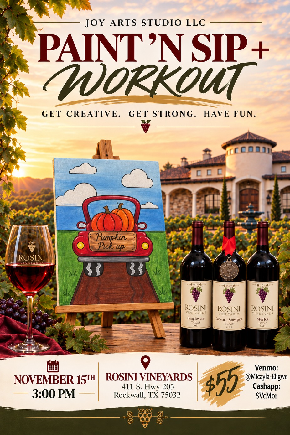 Paint 'N Sip & Workout event photo