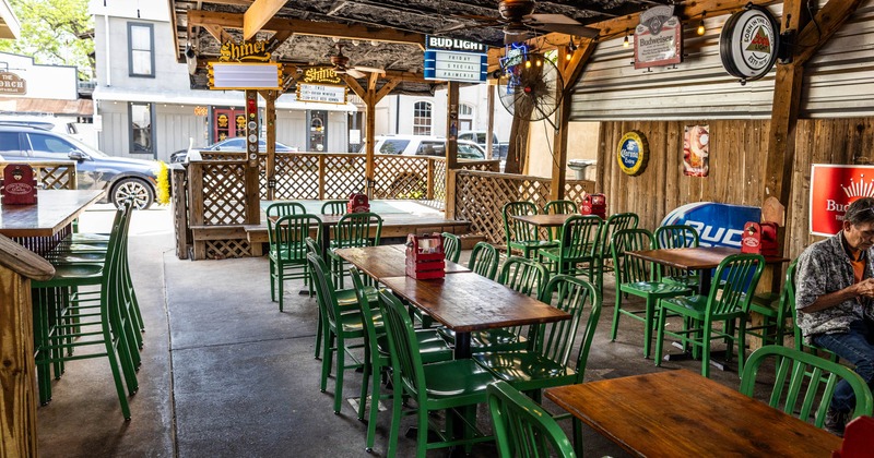 Exterior, patio, tables and chairs