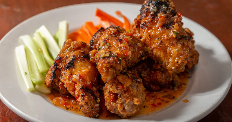 Grilled meat with salad