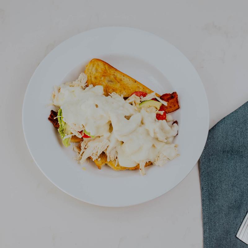 Open Faced Roasted Chicken Sandwich photo