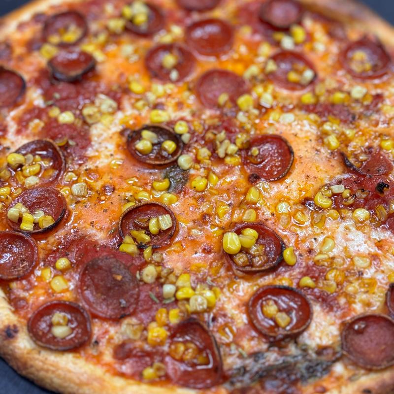 Pepperoni Pizza with Street Corn photo