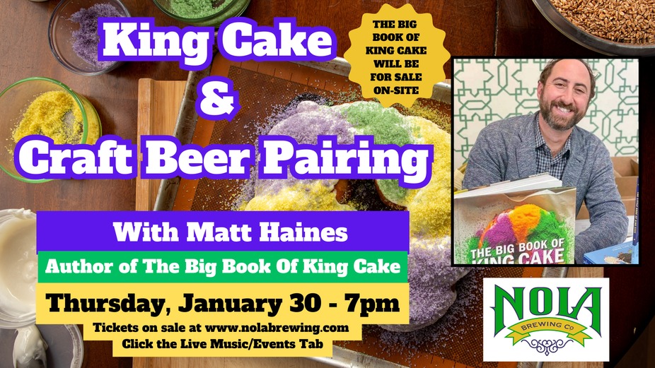 KING CAKE & BEER PAIRING EVENT 🍻🍰 A Sweet and Savory Mardi Gras Experience 🍕 event photo