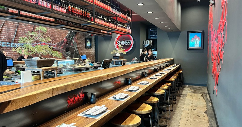 Interior, bar and bar stools