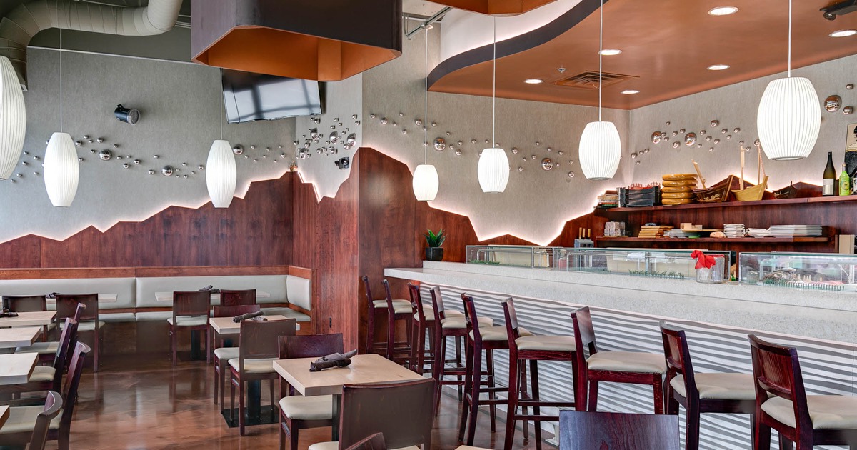 Interior, seating and bar area