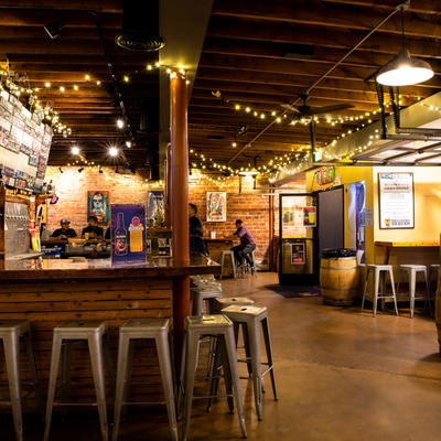 Interior, bar area, bar and barstools