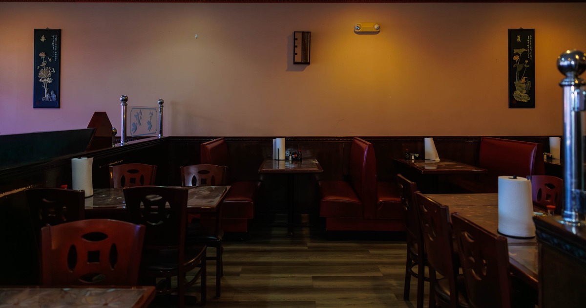 Interior, dining booths ready for guests