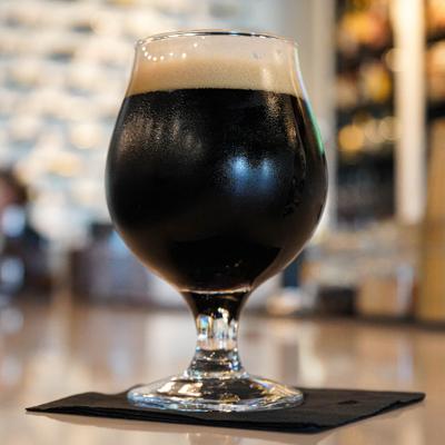 Backwater brown ale, served in a glass.