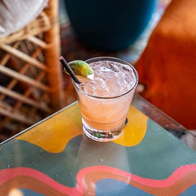 Strawberry Fields cocktail on the table