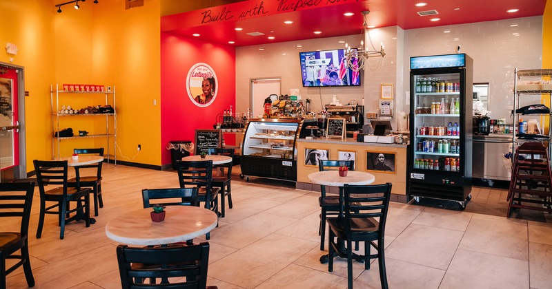 Interior, seating area and order counter