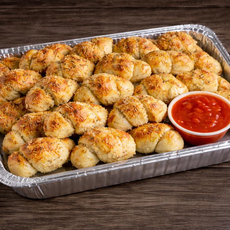 Full Pan of Garlic Knots photo