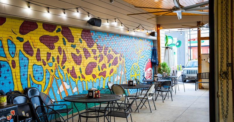 Covered seating area outside