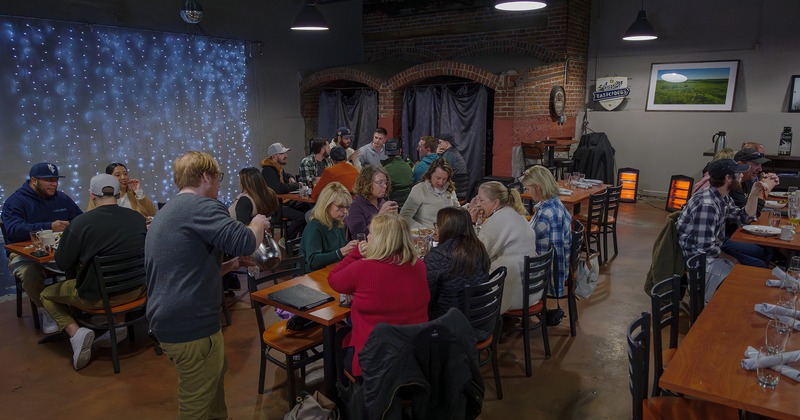 Crowded dining area