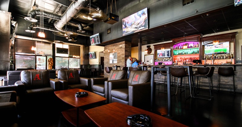 Interior, bar area, lounge seating