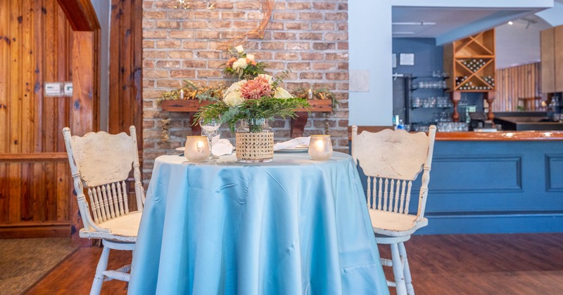 Interior, a table ready for guests