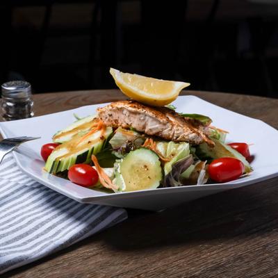 Grilled Cajun Salmon Salad.