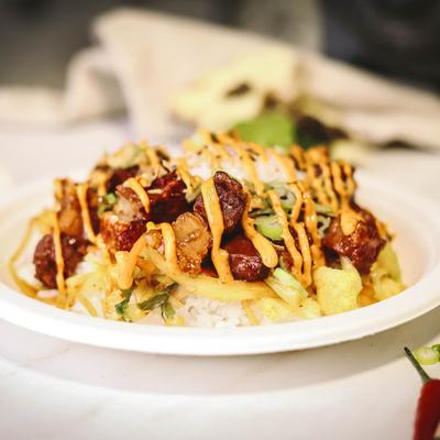 Chicken and rice dish.