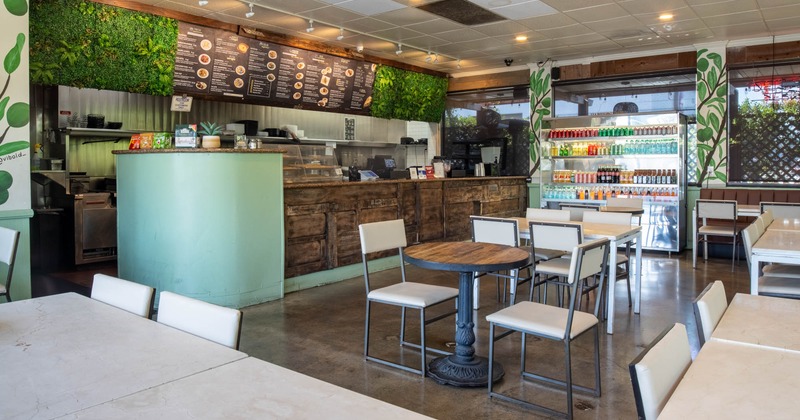 Interior, tables and seats