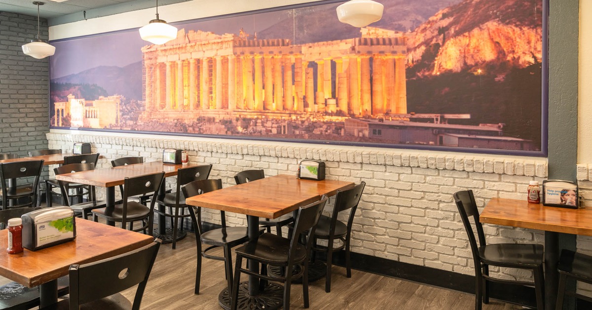 Interior, dining area, tables and chairs