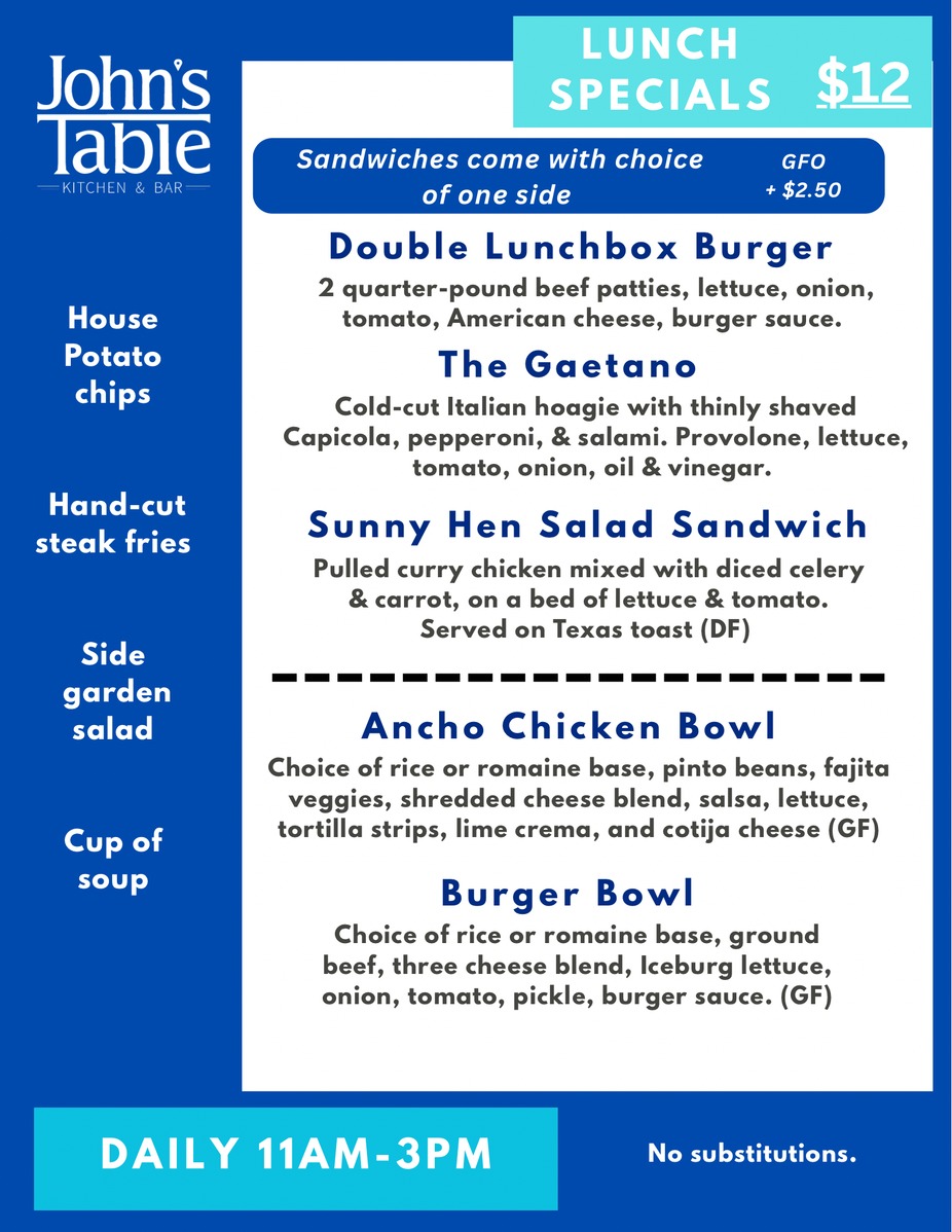 $12 Daily Lunch Specials event photo