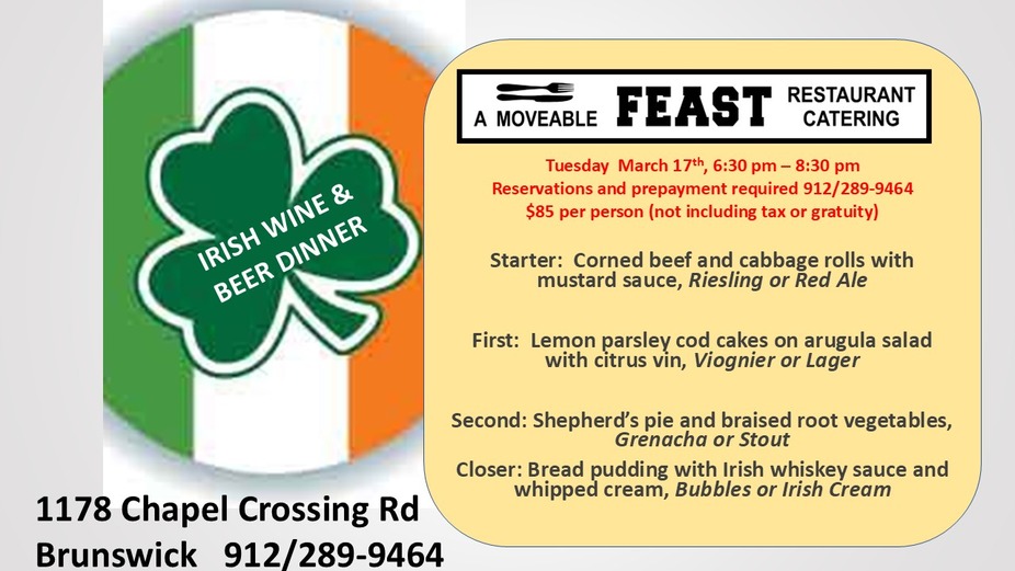 St. Patty's Wine and Beer Dinner event photo