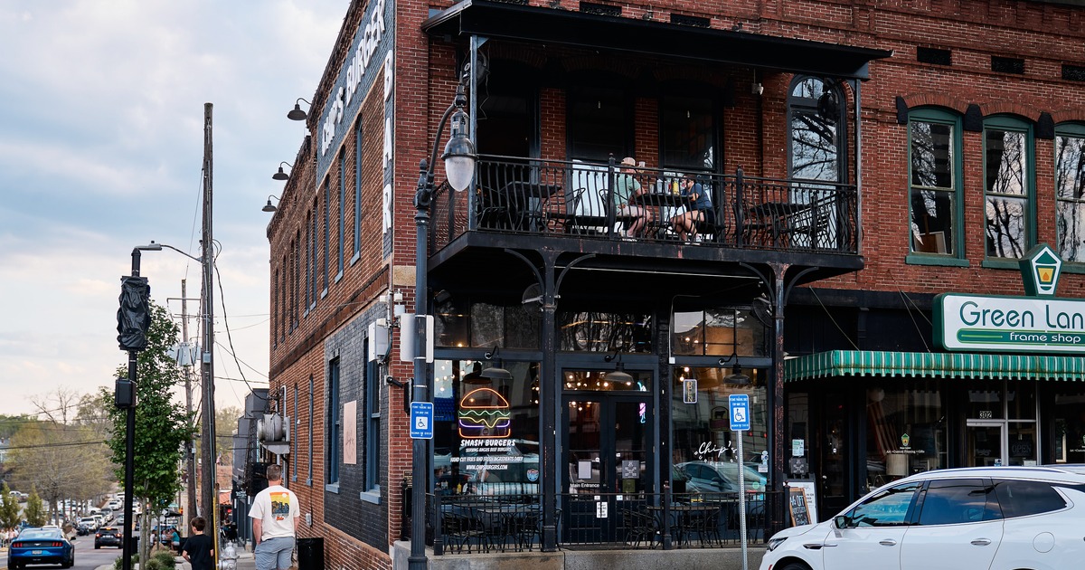 Exterior, front view to restaurant, entrance