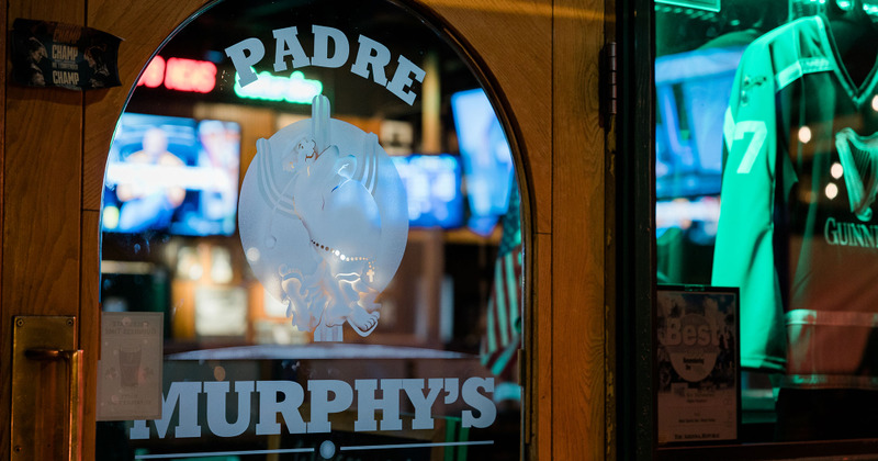 Padre Murphy's sign on the window
