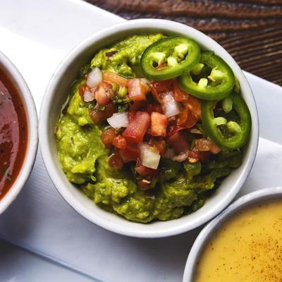 Trio sampler of side dishes.