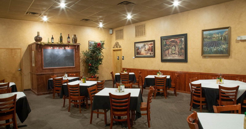 Interior, tables lined up
