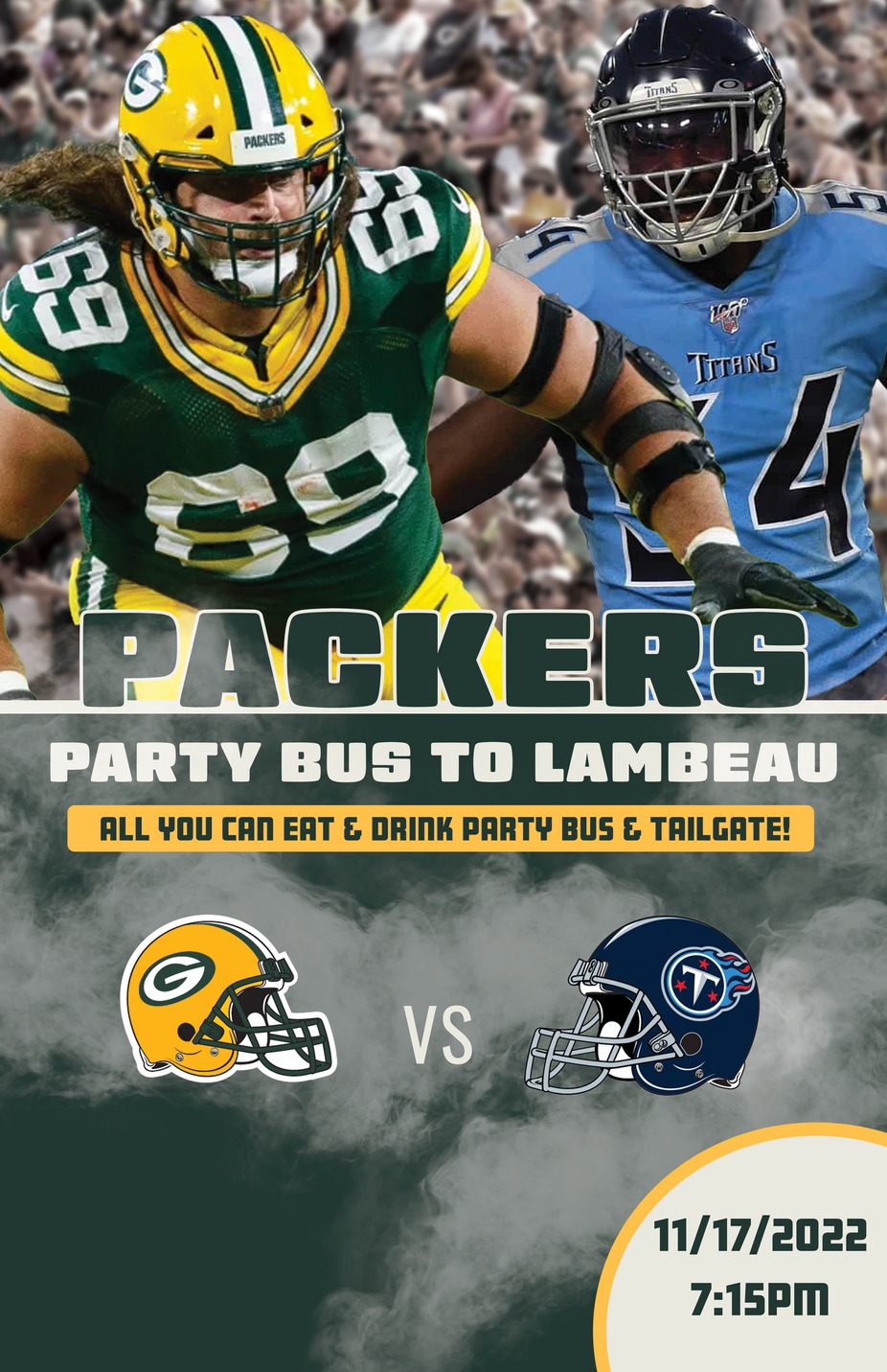 Packers Vs. Titans Party Bus to Lambeau event photo