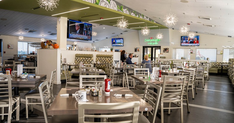 Interior, wide view, dining area