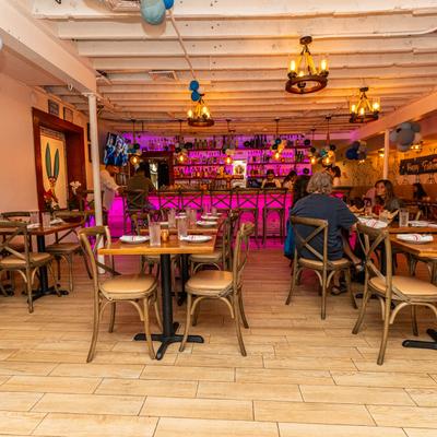 The interior of the restaurant.