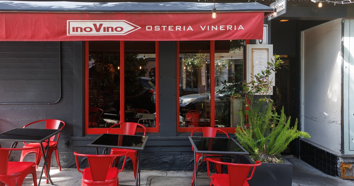 Exterior, front view to restaurant, entrance