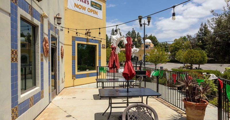 Cozy patio seating area