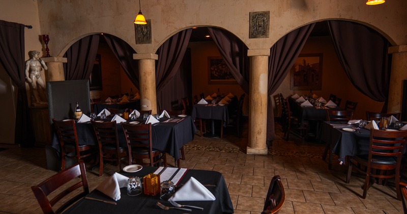 Curtained off dinning area