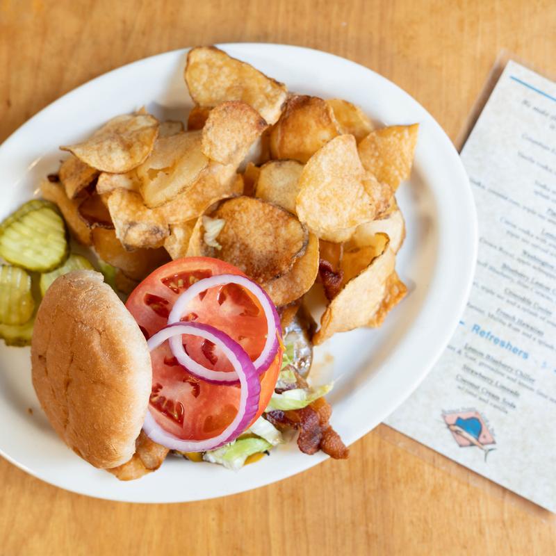menu item 15 of 16, **Black Jack Bacon Burger ***