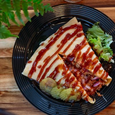 Smokin BBQ crepe  with BBQ chicken.