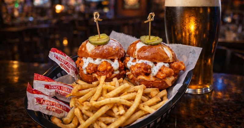 Buffalo Sliders With shoe string French Fries