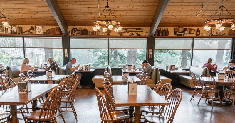 Interior space, dining area, guests enjoying their food