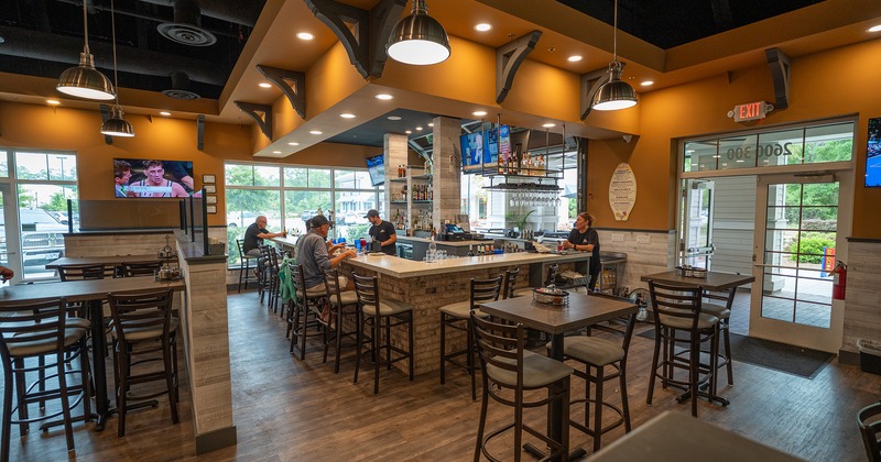 Interior space, seating area and bar area