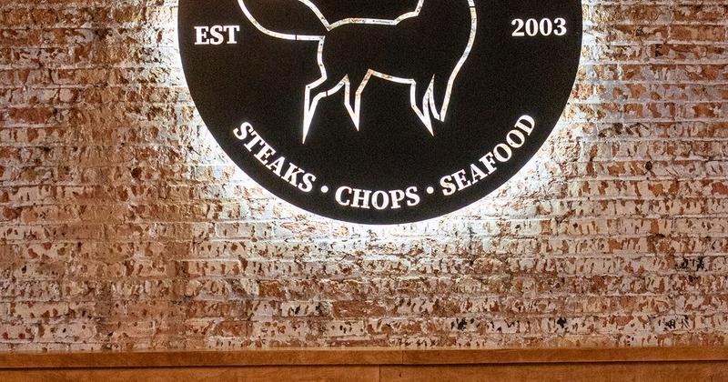 Restaurant logo on the wall