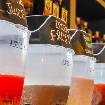 Partial view of different slushies with names.