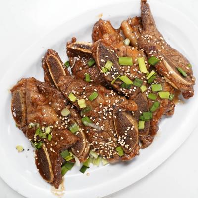 A plate of Korean ribs.