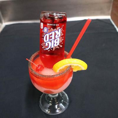 Big Red Margarita cocktail.